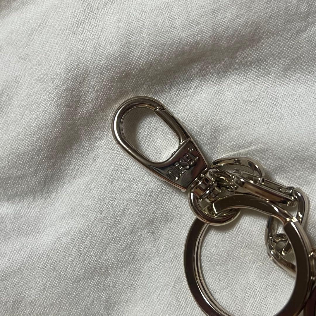 DIESEL キーホルダー　キーリング　オーバルD ロゴ　チャーム　シルバー