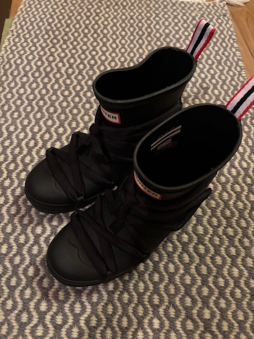 hunter ショートブーツ　リボン　ハンター　レインブーツ