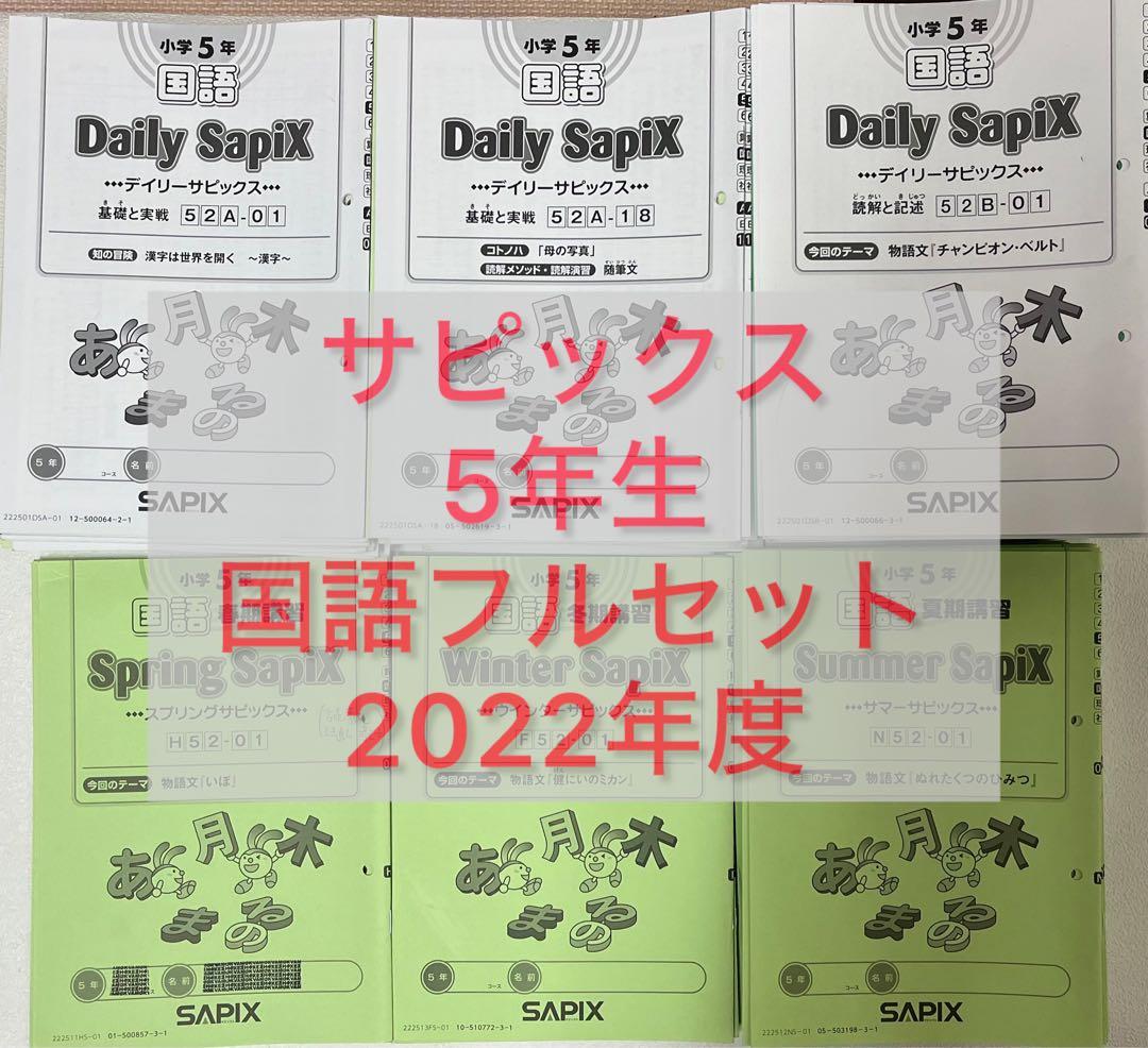 SAPIX デイリーサピックス 5年国語　1年分　2022年度テキスト