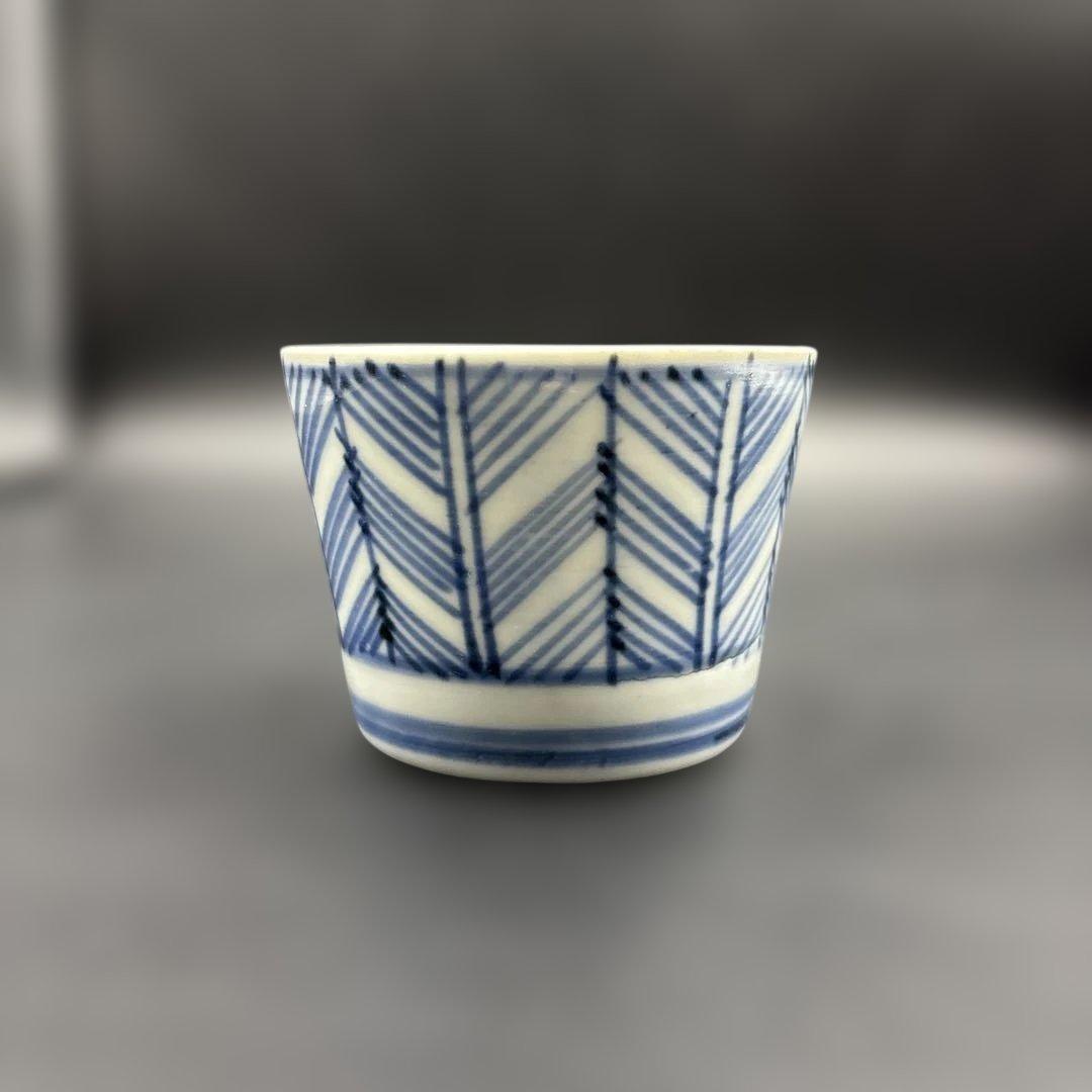 蕎麦猪口　古伊万里　矢羽根紋　時代物　5個