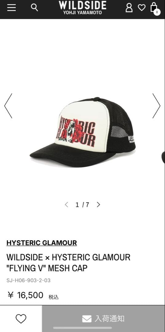 【HYSTERIC GLAMOUR×YOHJI YAMAMOTO】キャップ