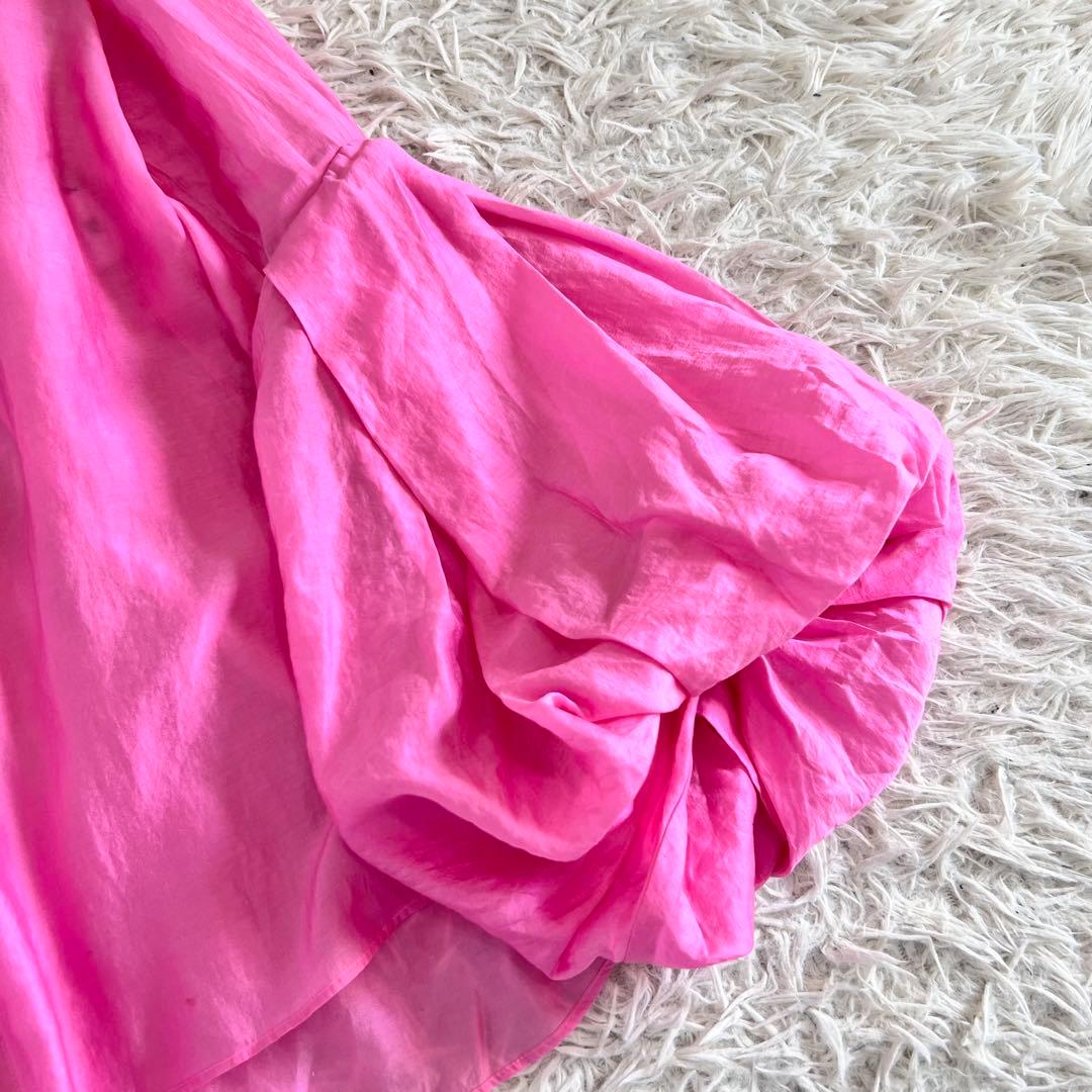 LE PHIL ルフィル シアー ローン ボリューム スリーブ ブラウス ピンク