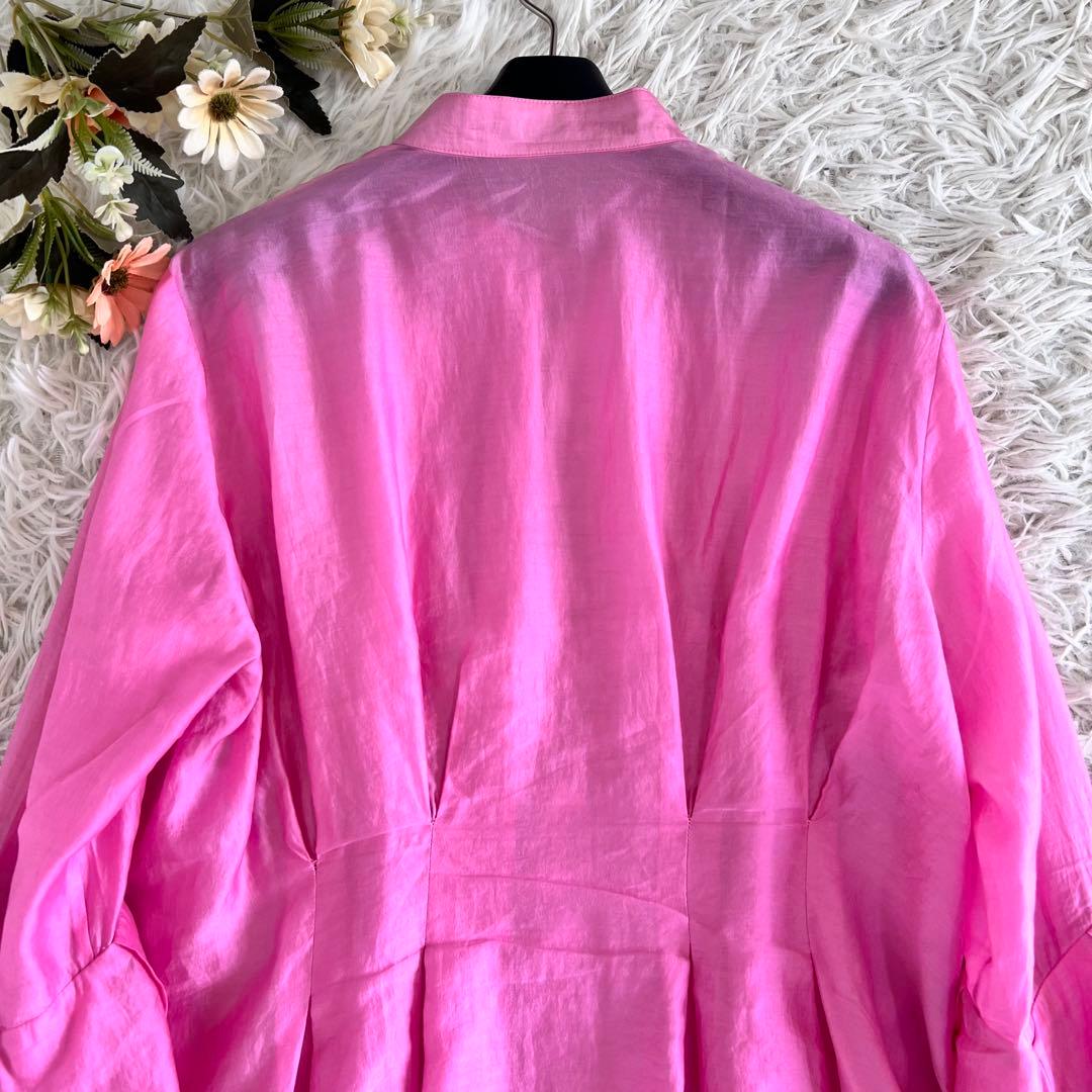 LE PHIL ルフィル シアー ローン ボリューム スリーブ ブラウス ピンク