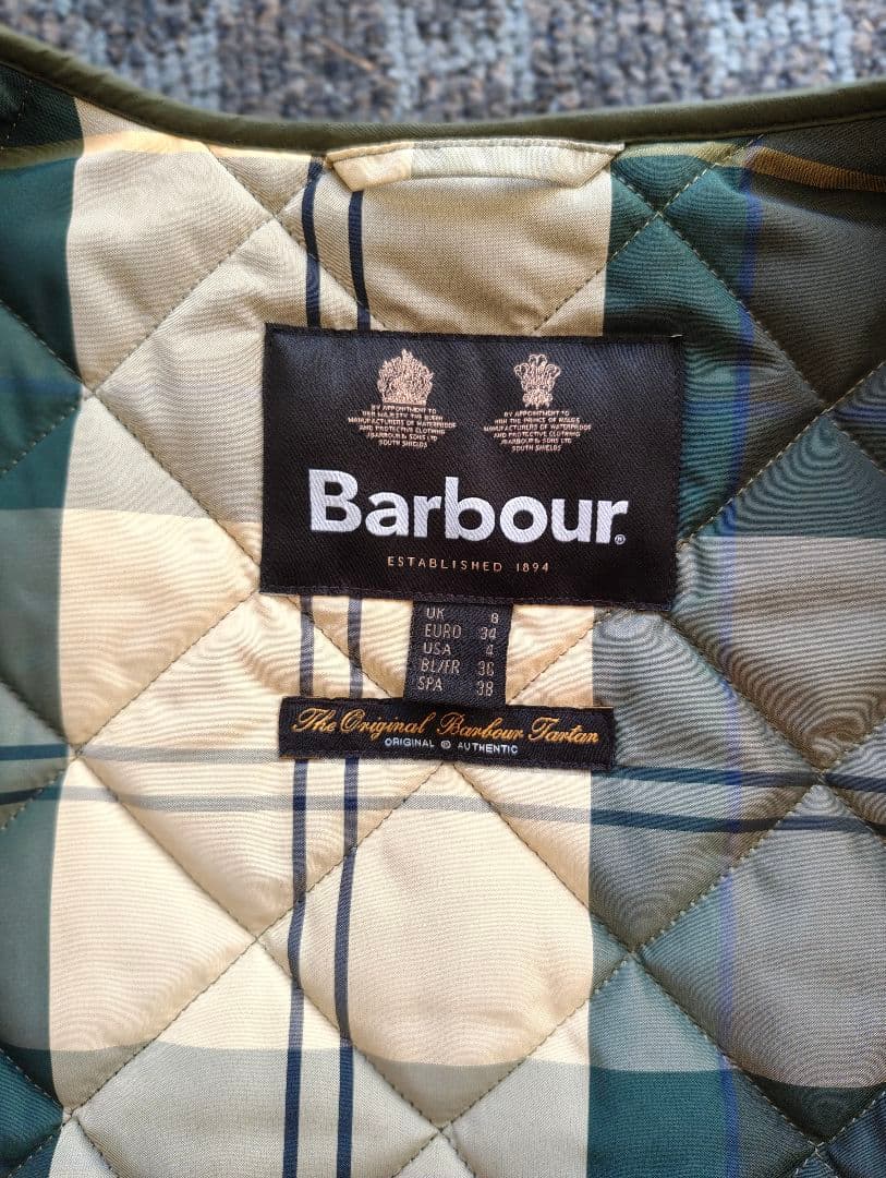 Barbour オリーブ Dulsie ボア ライナー ベスト ジレ