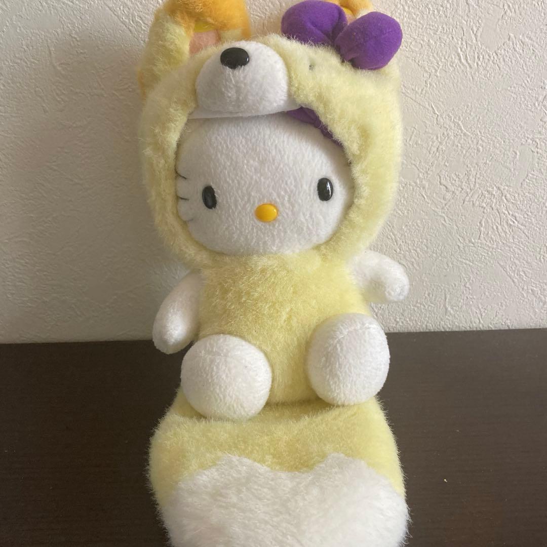 北海道限定　2004年製キティちゃん着ぐるみぬいぐるみ　ラベンダーキタキツネ