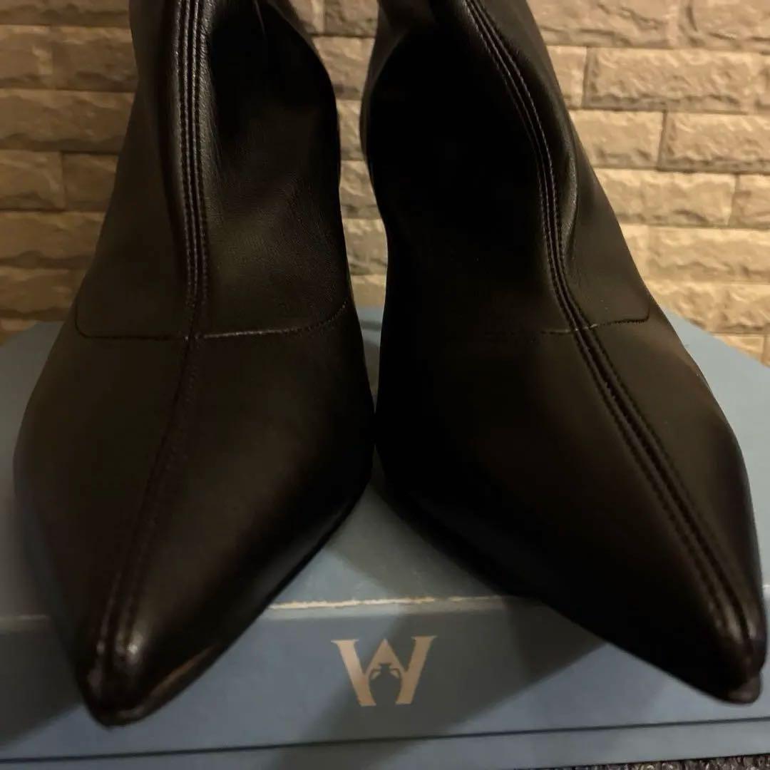 ファビオルスコーニ　レザー ポインテッドトゥブーツ 37 試着のみ