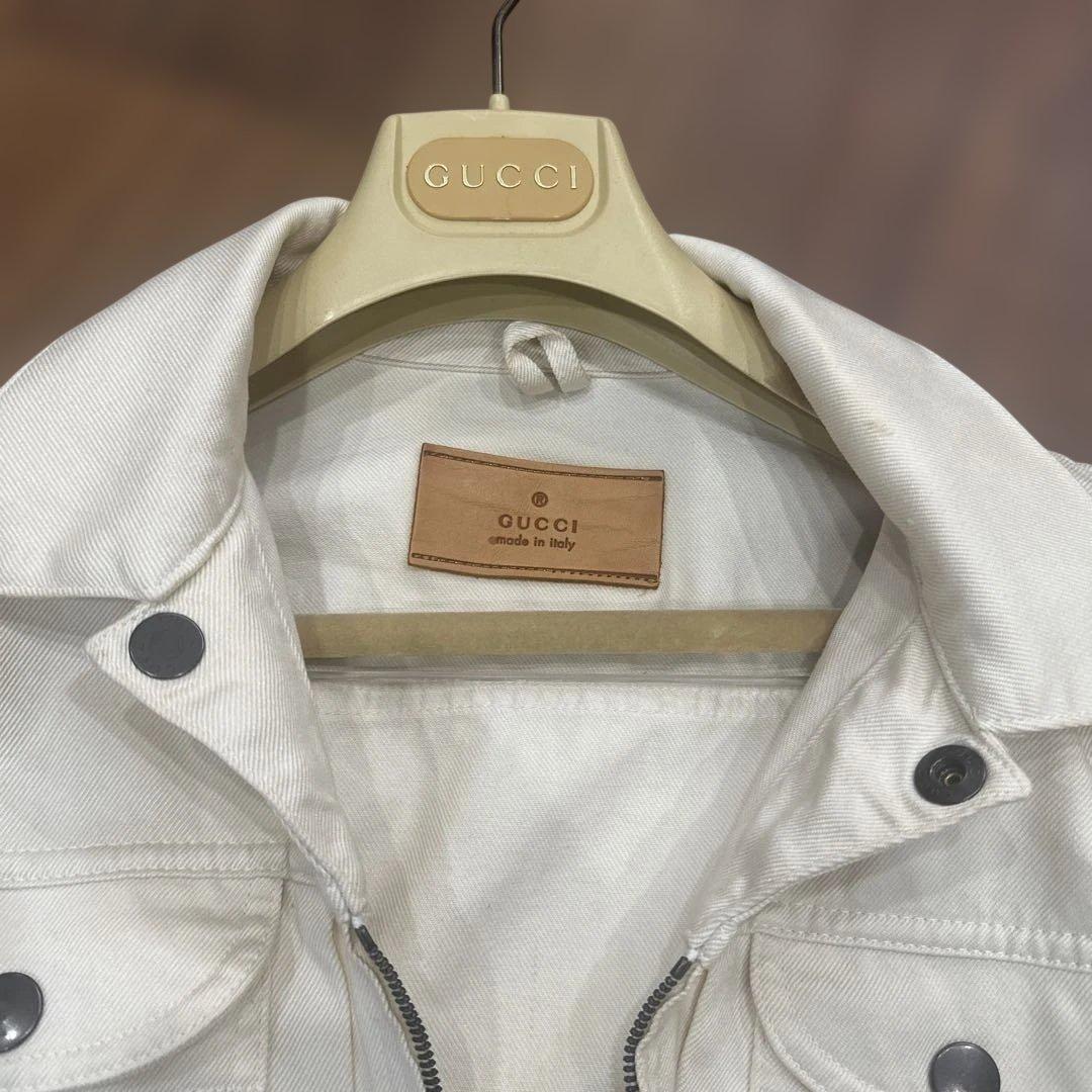 GUCCI ホワイト クロップドデニムジャケット
