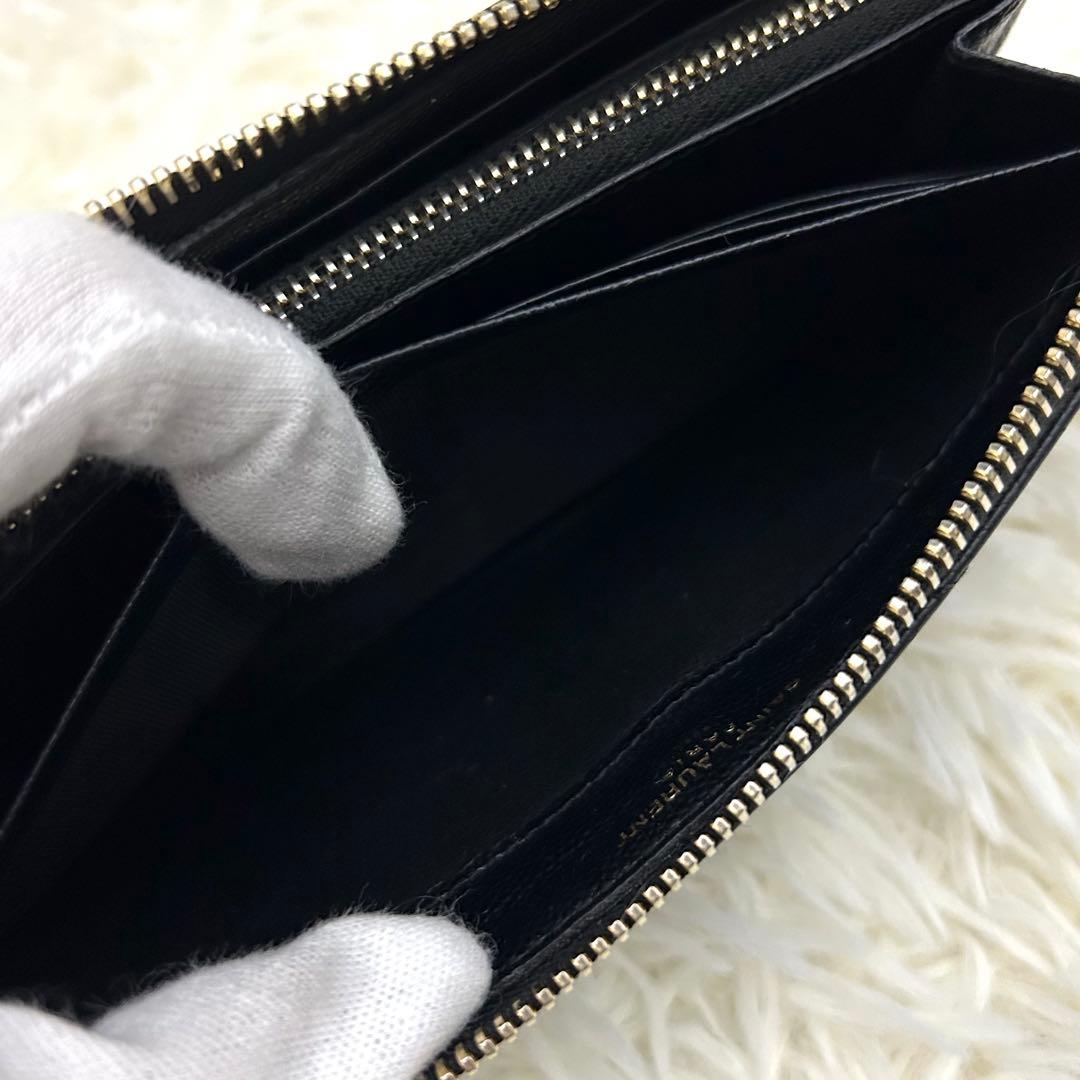 ［美品］SAINT LAURENT ラウンドファスナー カサンドラ 長財布