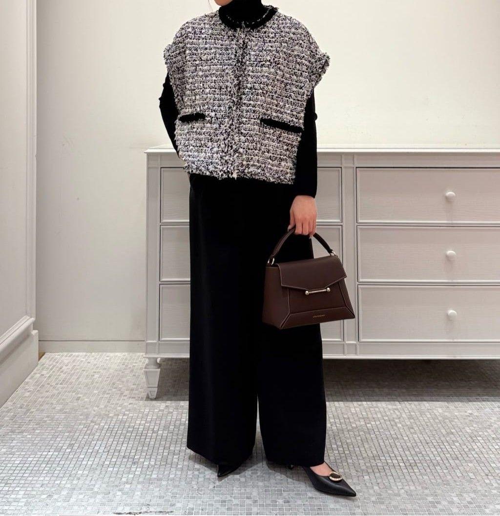 トゥモローランド　ファンシーツイード スクエアジレ