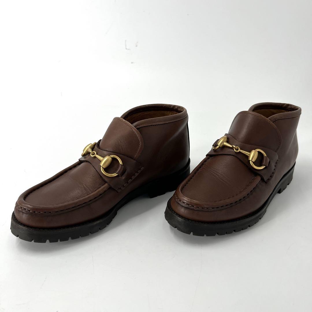 グッチ　ハイカット　ビットローファー　チャッカブーツ　ホースビット　23.5相当