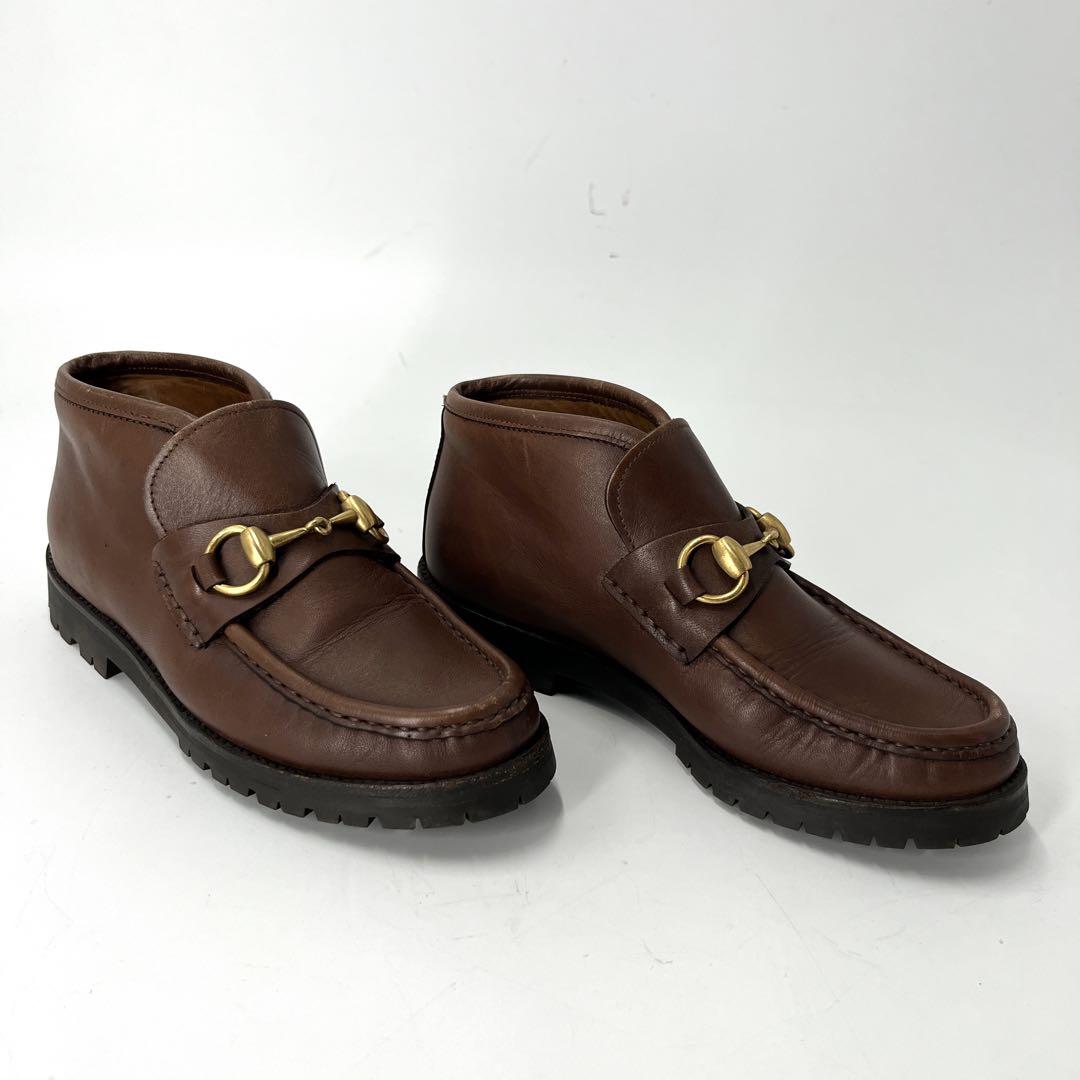 グッチ　ハイカット　ビットローファー　チャッカブーツ　ホースビット　23.5相当