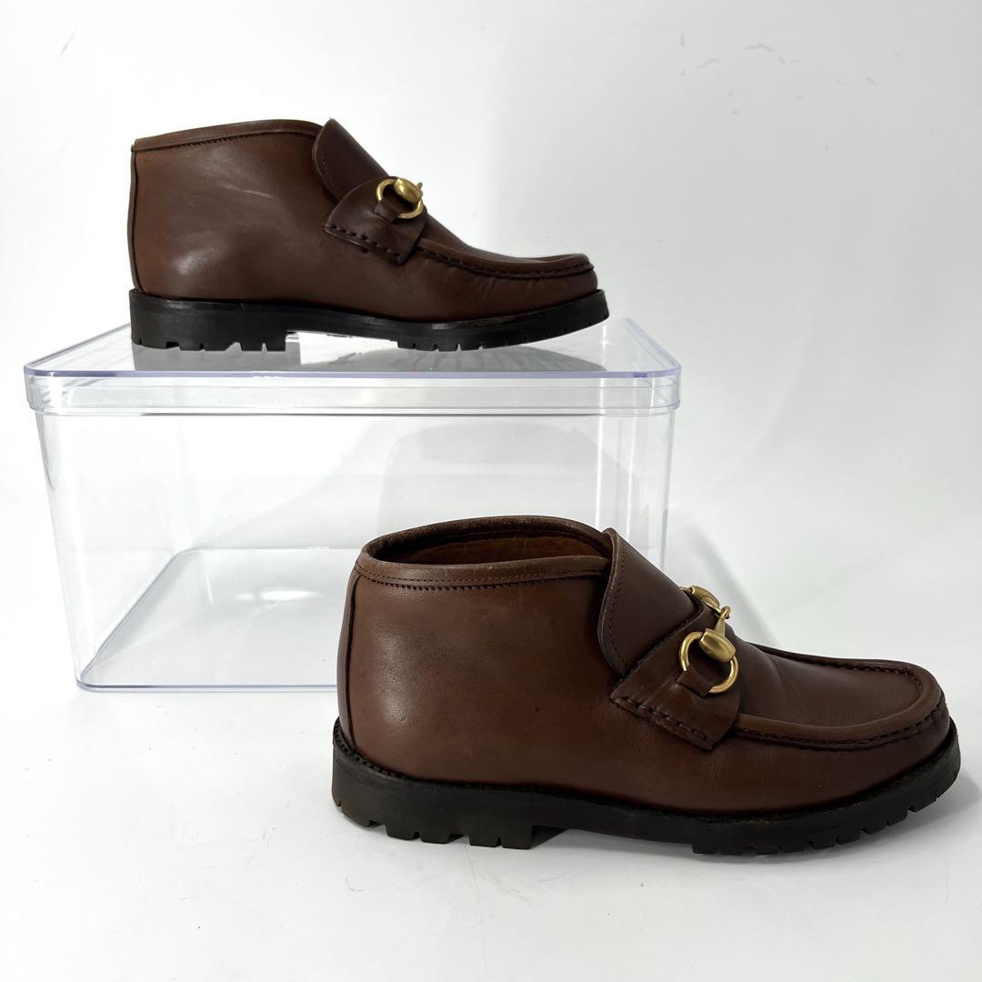 グッチ　ハイカット　ビットローファー　チャッカブーツ　ホースビット　23.5相当