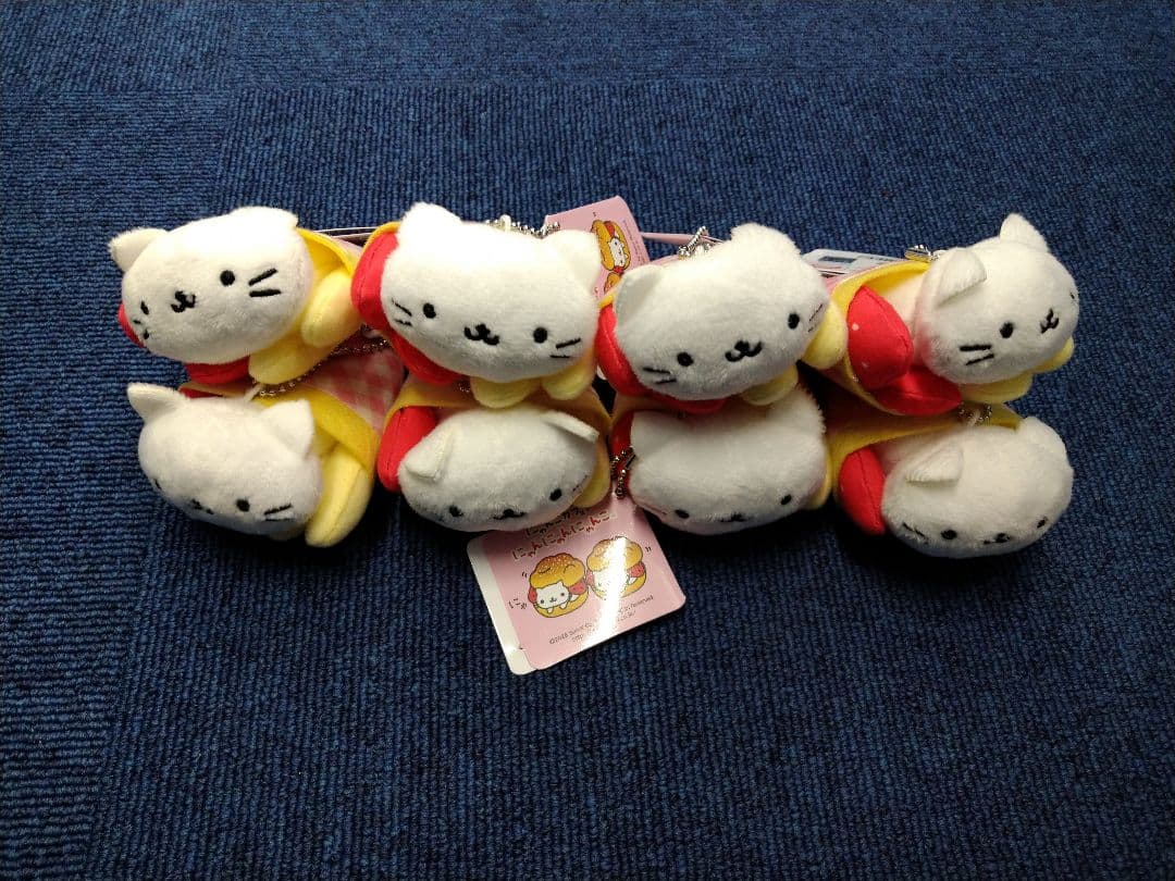 にゃんにゃんにゃんこ　マスコットキーチェーン　クレープにゃんこ　8個セット①