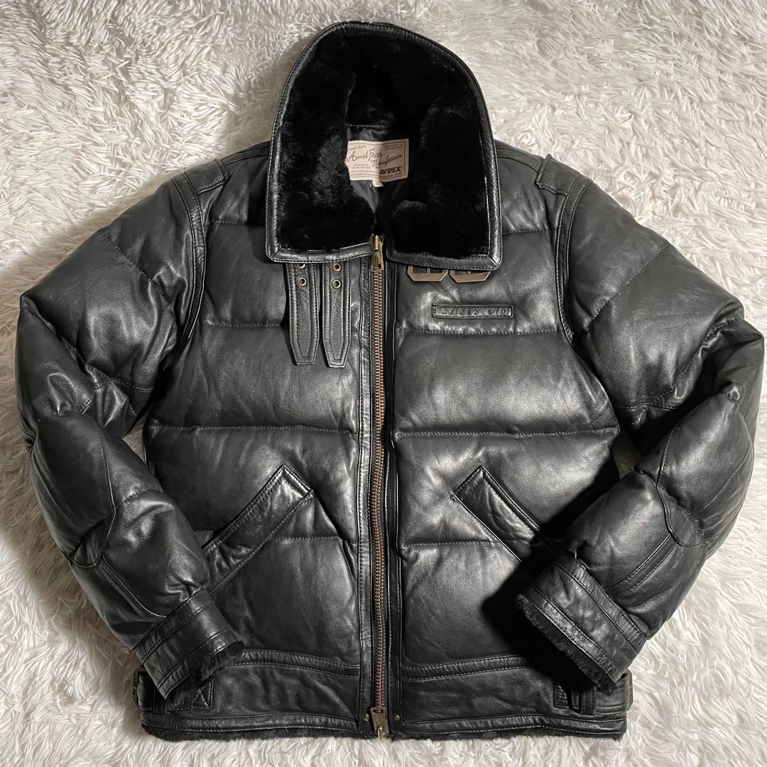 アヴィレックス レザージャケット ラムレザー ダウン B3 胸タグ 肉厚