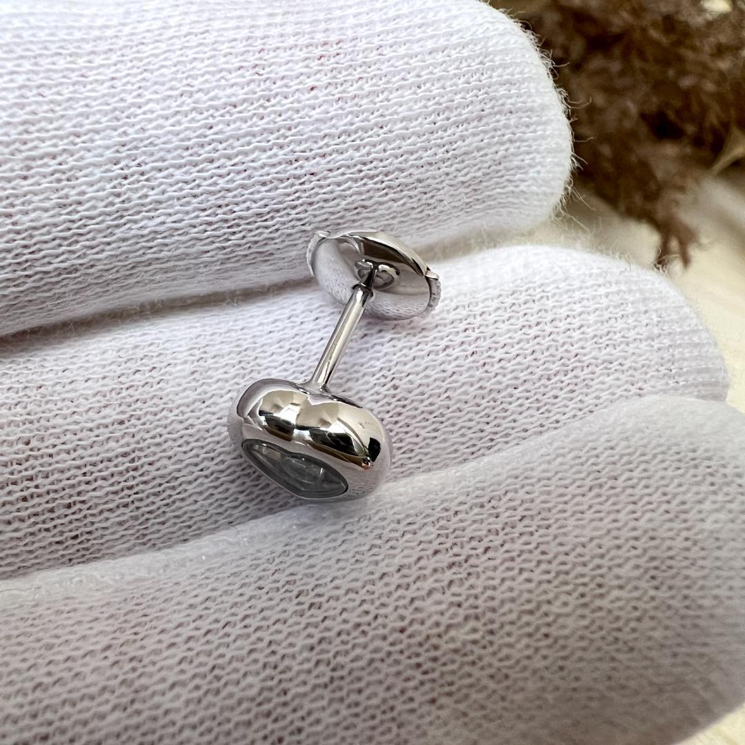 現行品 ショパール ハッピーダイヤモンド ピアス 片耳 18KWG 0.05ct