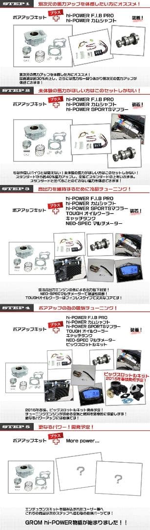 ENDURANCE製 170ccボアアップキット グロム GROM