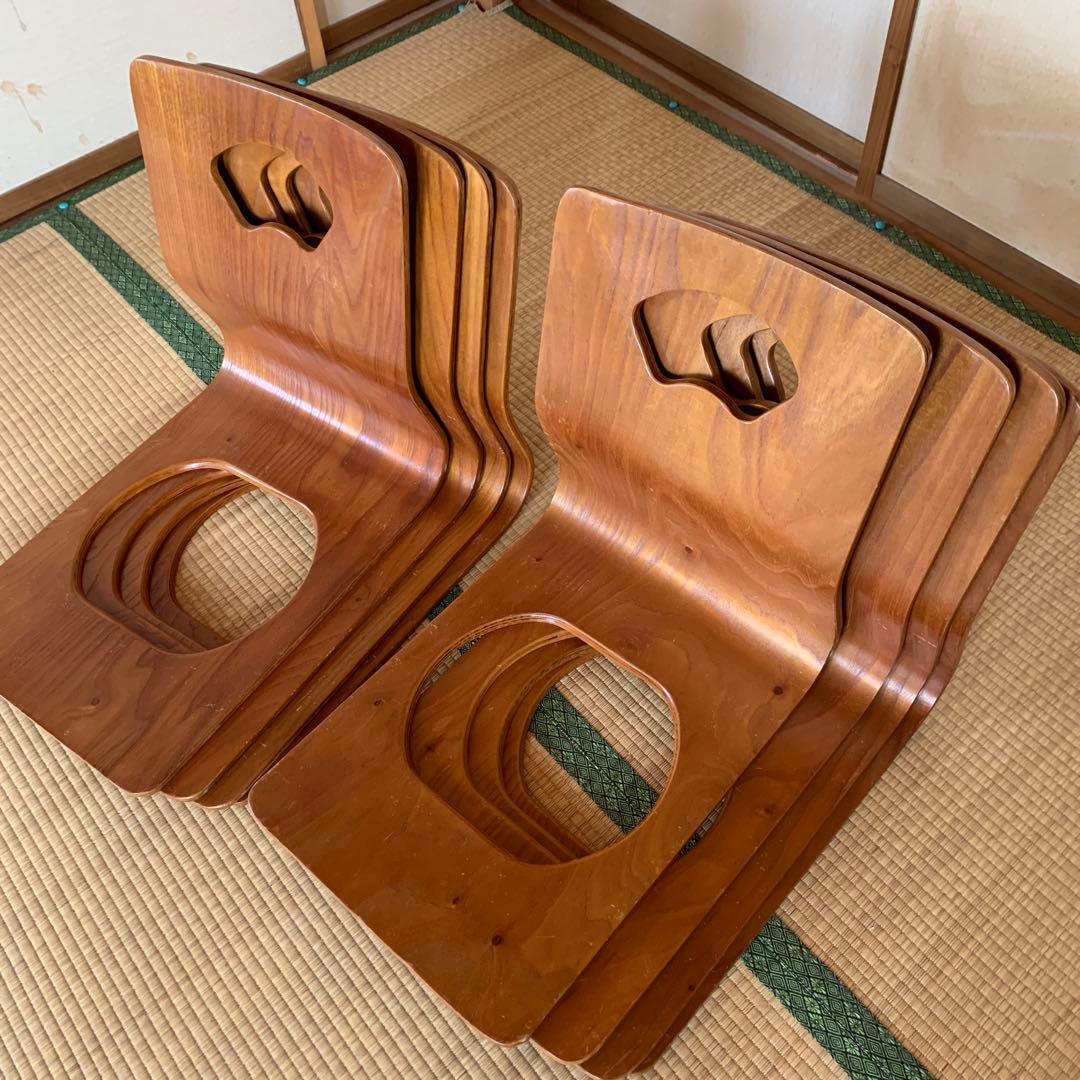 木製座椅子 8脚セット 木製 旅館 和室　曲木