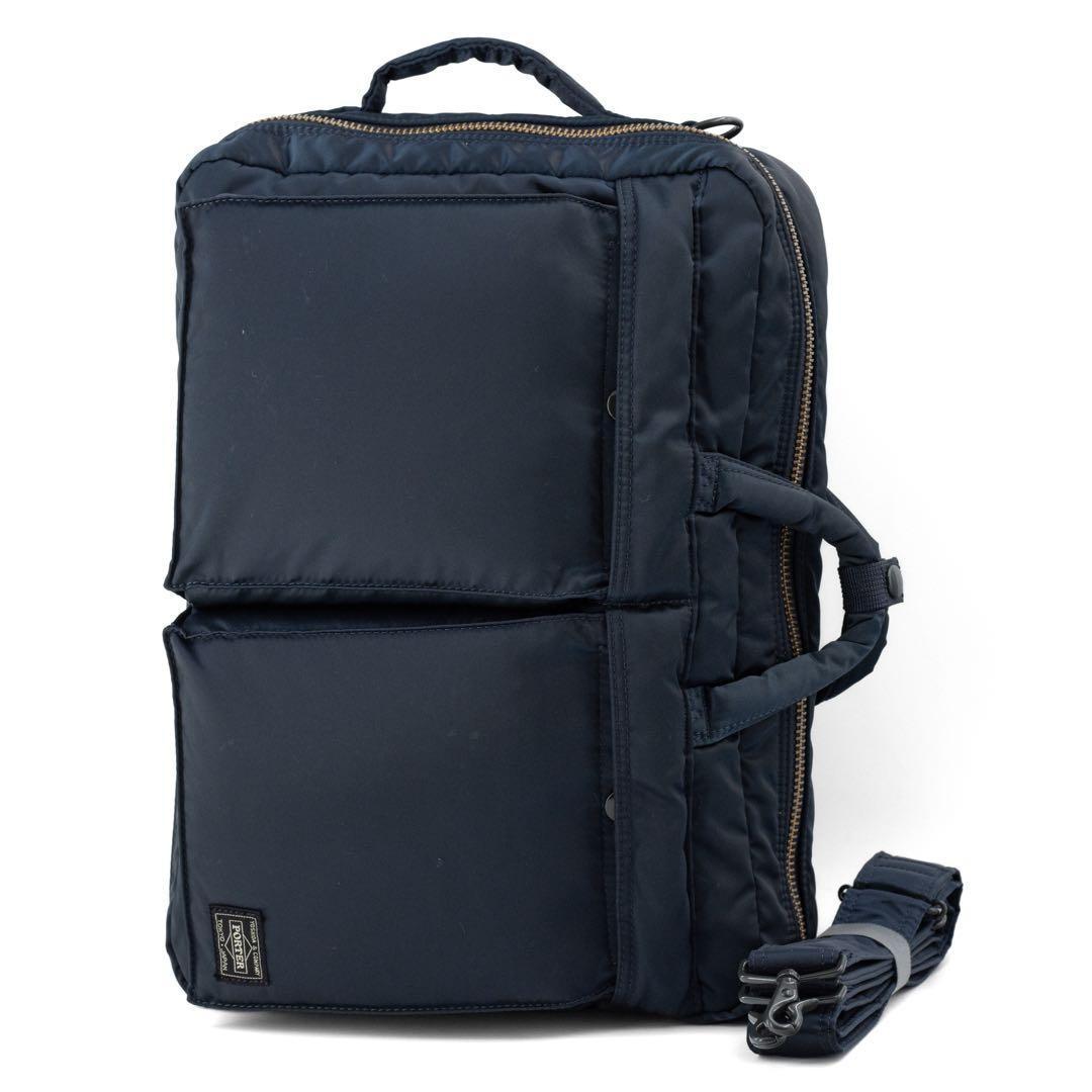 A085【ポーター／タンカー】ブリーフケース　ビジネスバッグ　リュック　ブルー