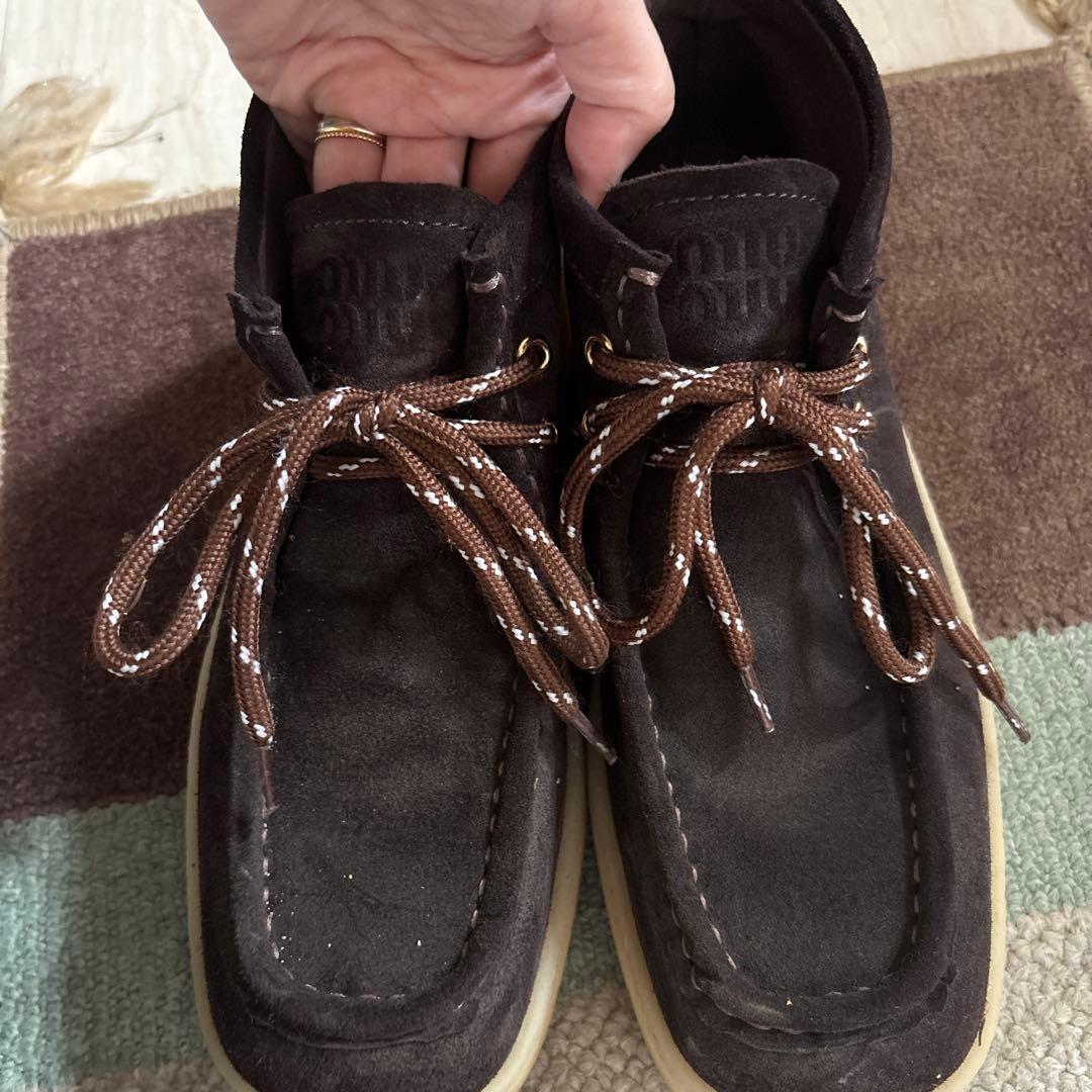 明日値段戻します。miumiu モカシン　ブーツ　25cm