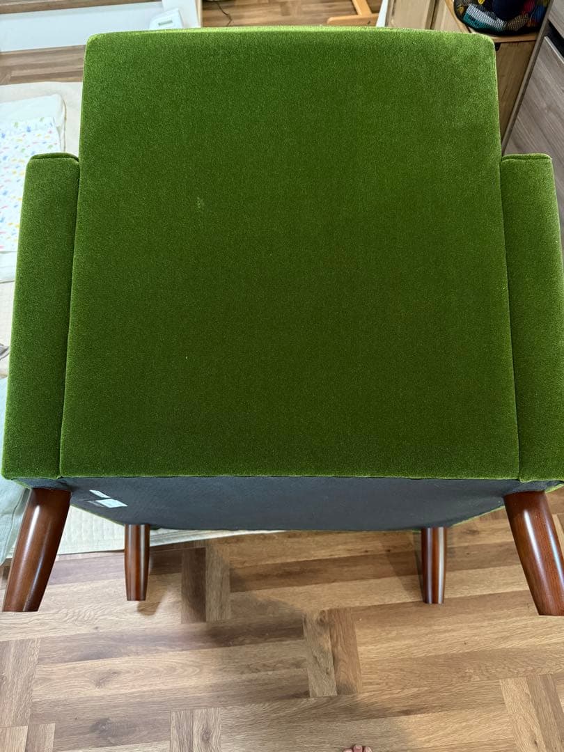 カリモク60 ロビーチェア ワンシーター モケットグリーン