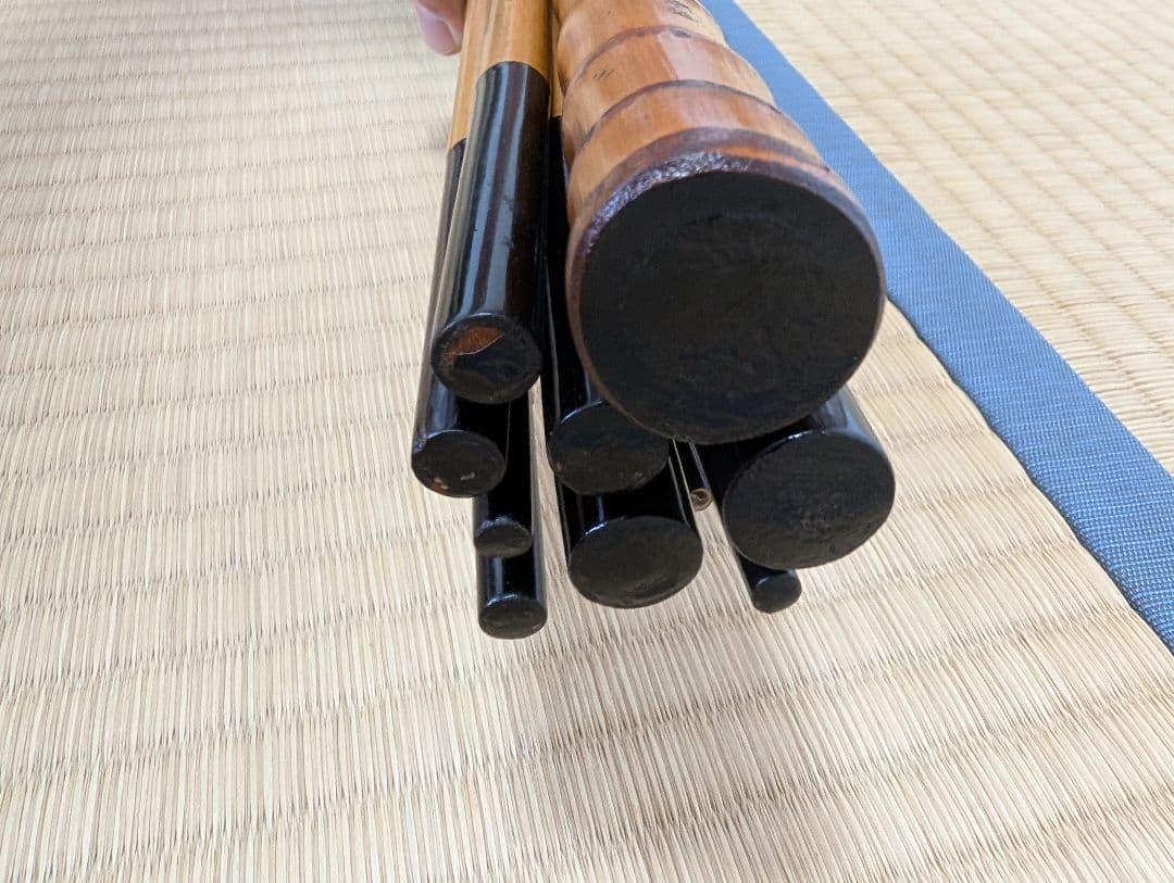 小継ぎ竹竿　銘「竿福」12尺　 継ぎ数12本　３本仕舞　40ｃｍ