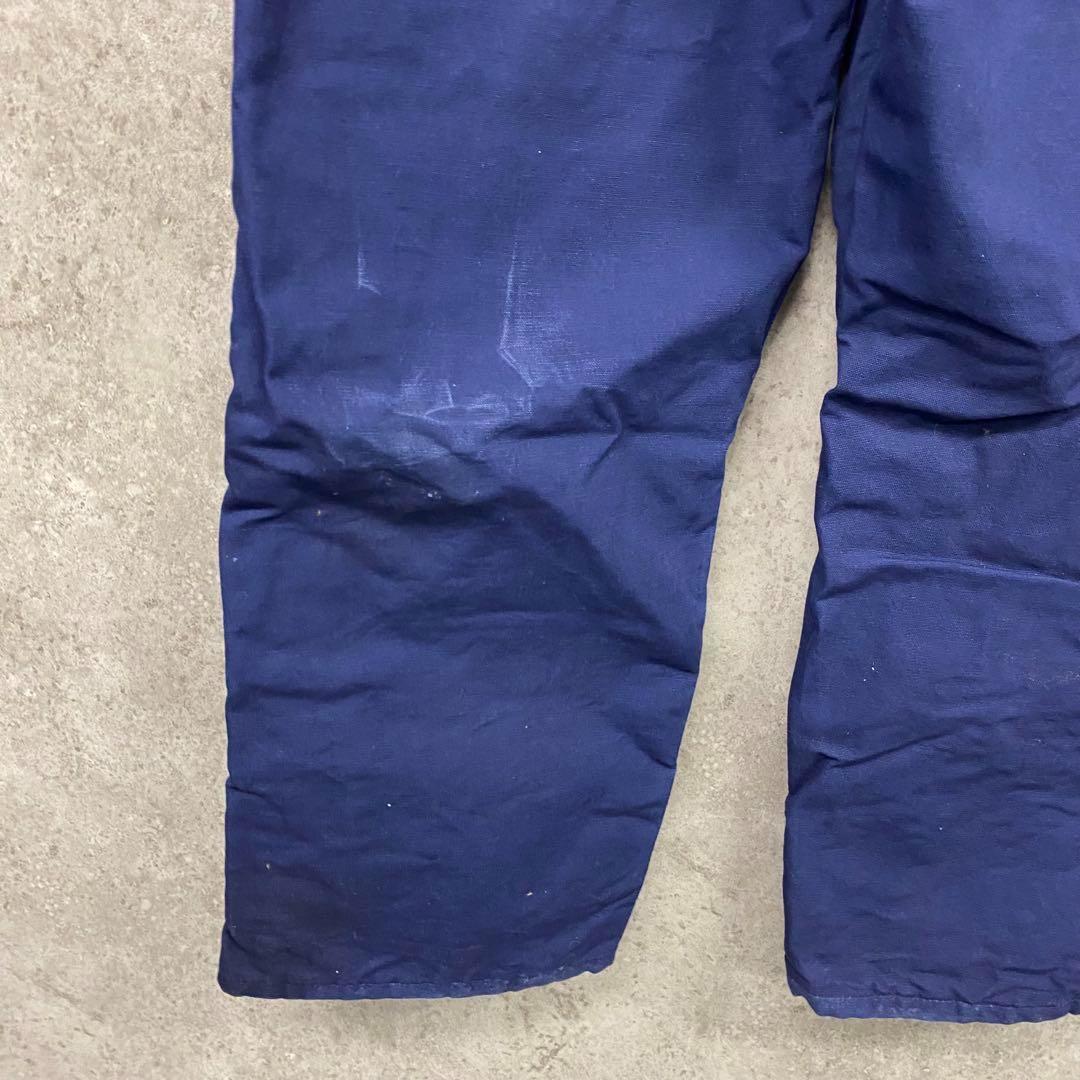 レアUSA製90s古着○カーハート オーバーオール ネイビー W42×L32