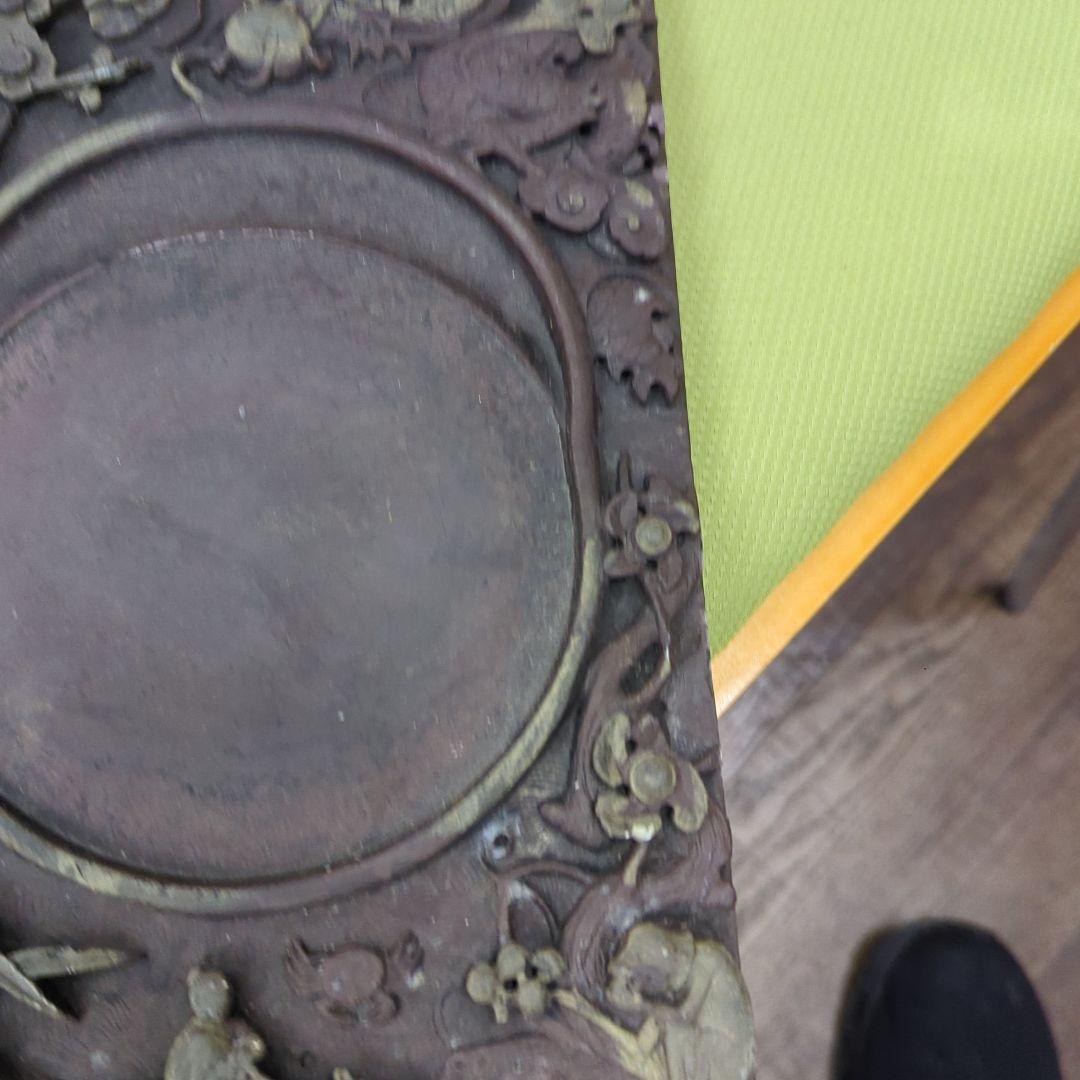 古硯 龍鳳彫刻 唐木彫刻 書道具 アンティーク 骨董品