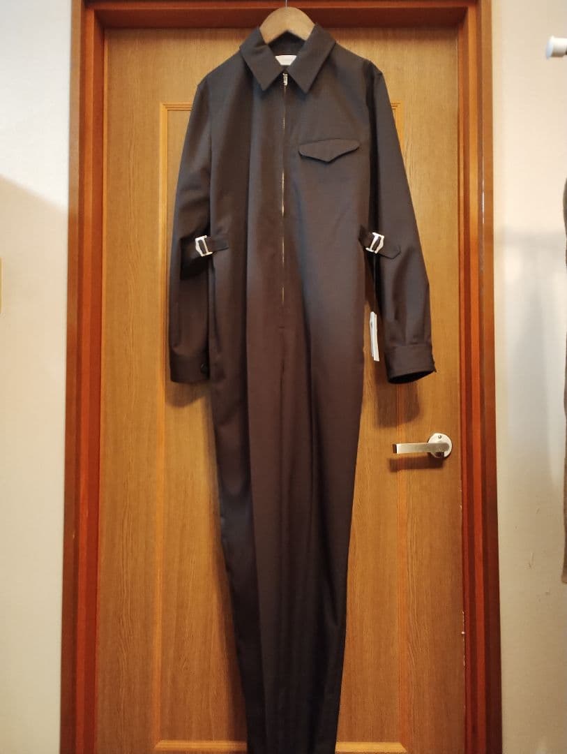 新品タグ付き☆ロエフ LOEFF ウールギャバオールインワン ダークブラウンM