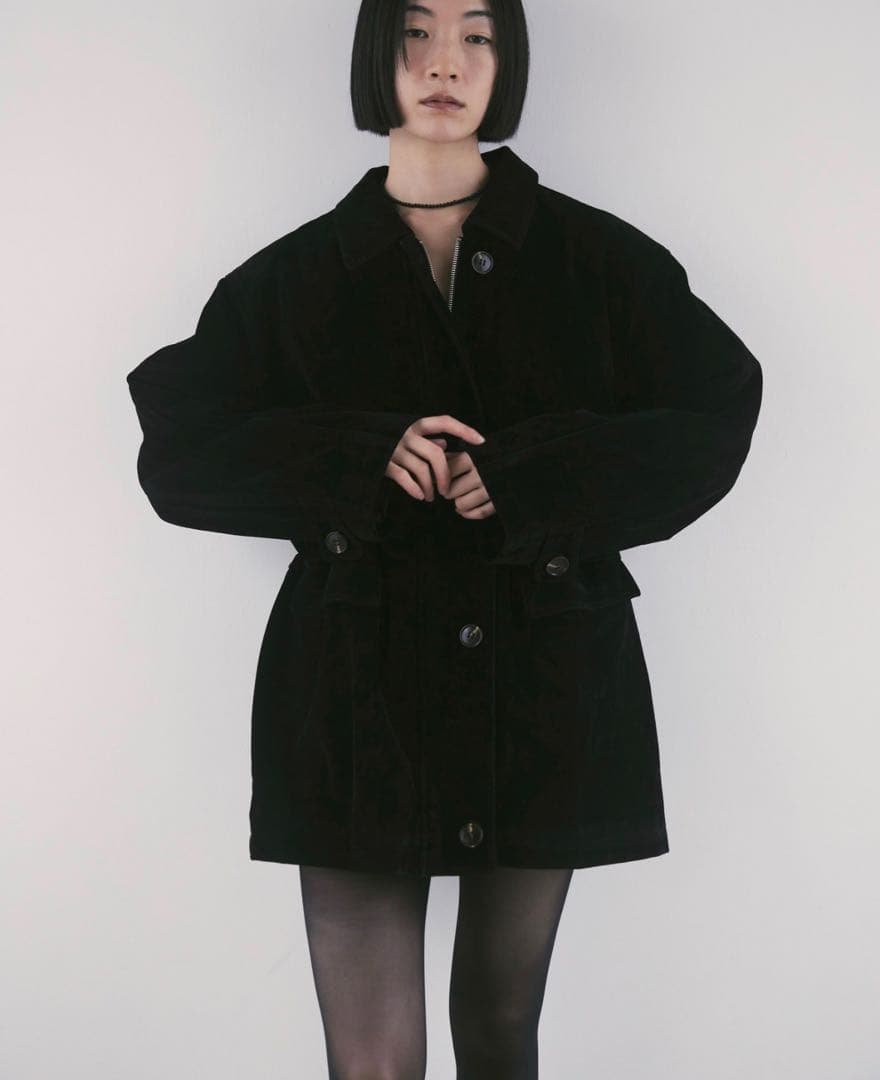 aere eco suède coat black