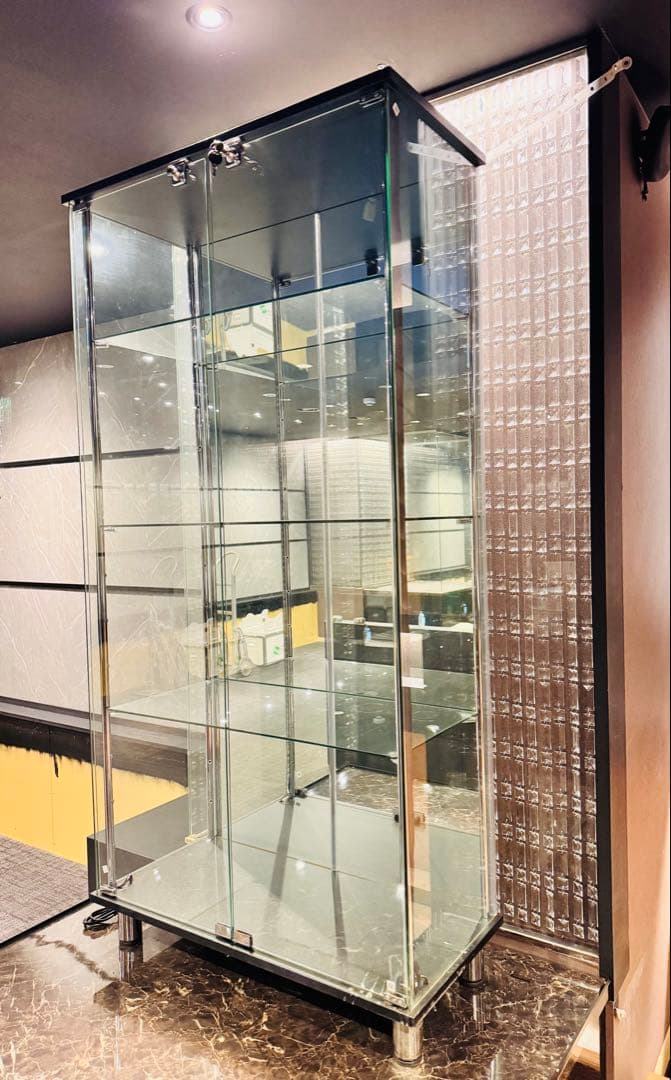 業務用 ガラスショーケース 鍵付き LED照明付き 送料込み