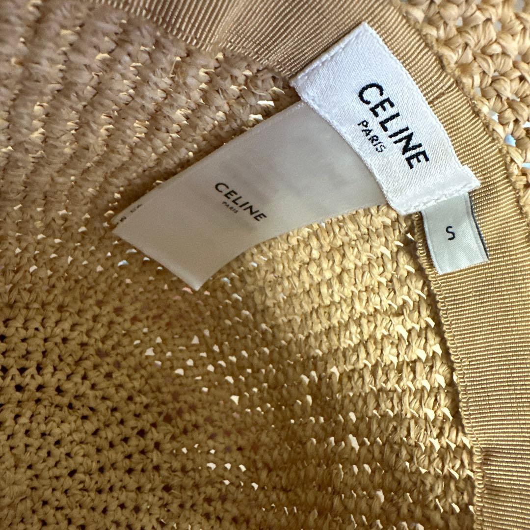 CELINE バケットハット S ベージュ 麦わら帽子