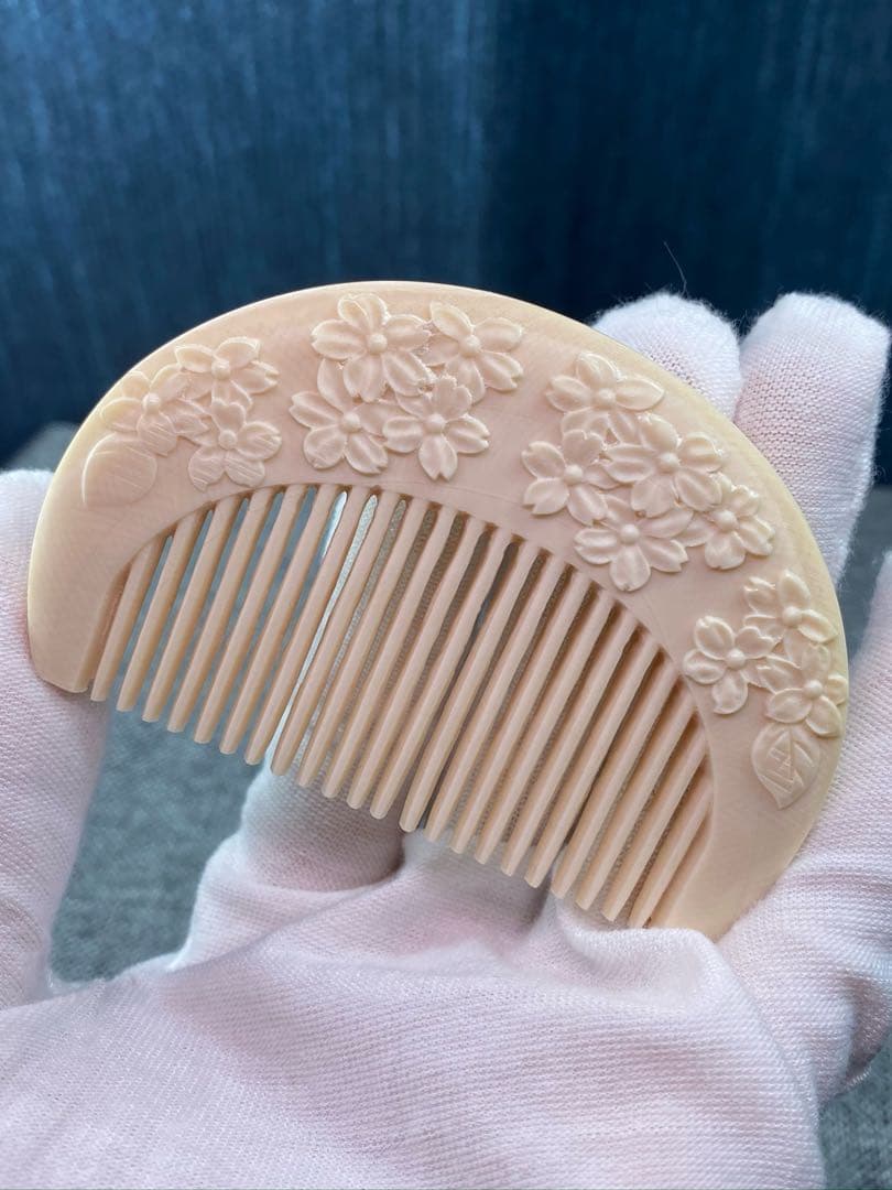 天然マンモス牙美しい手作り彫刻 一櫛百順 髪の櫛