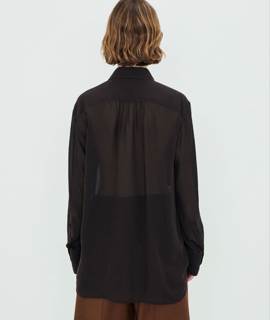 トゥモローランドビー シルクローン ボザムシャツ ダークブラウン シルク100%