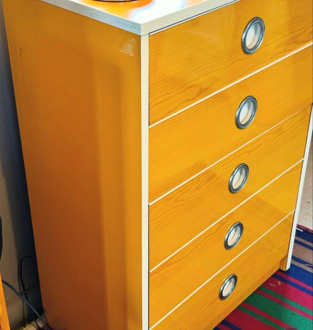 レトロモダン5段チェスト