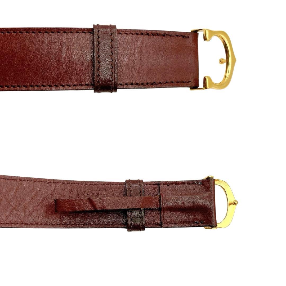 美品✨Cartier カルティエ　ベルト　マストライン　ボルドー　レディース