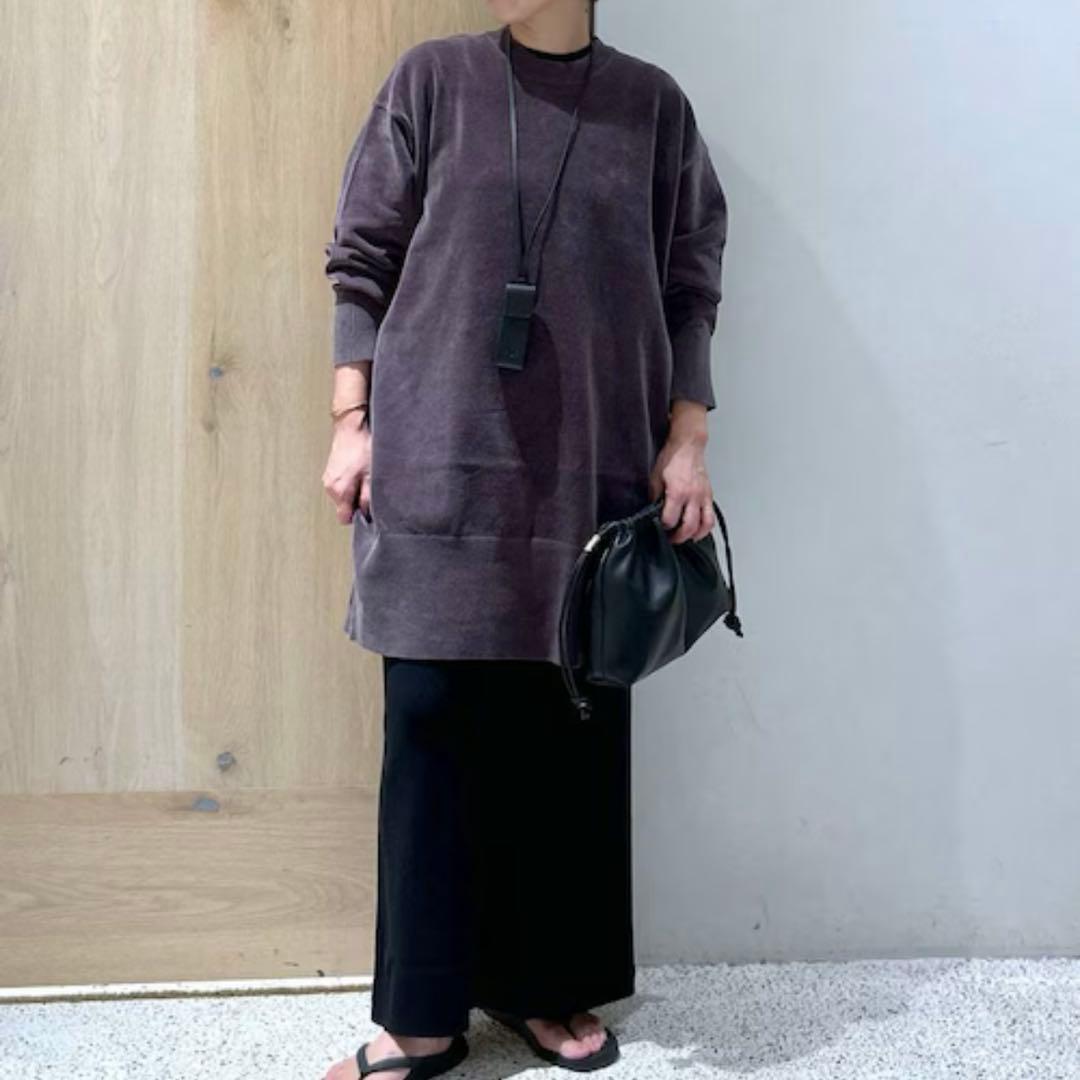 正規品　美品Curensologyニットベロアチュニック　グレー　ワンピース