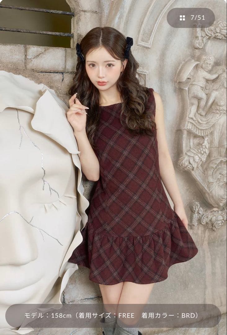 Darich タータンチェックノースリミニワンピース