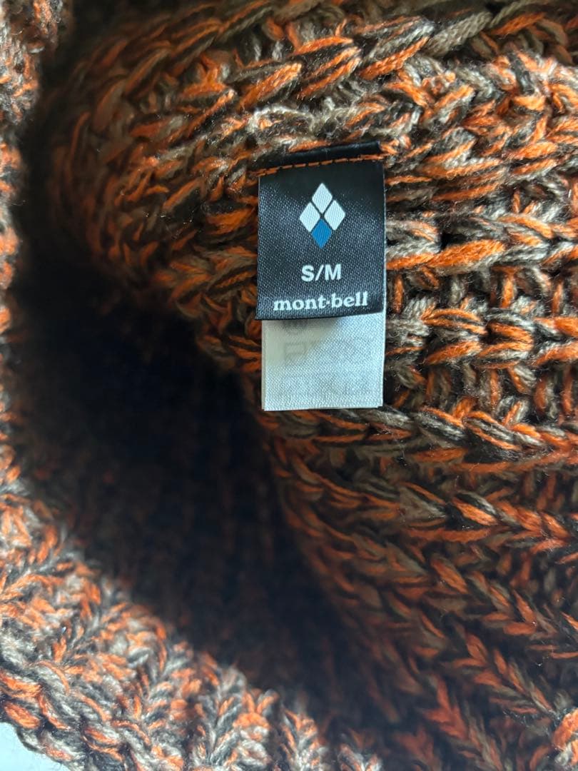 mont-bell ニット帽 S/M オレンジ/ブラウン