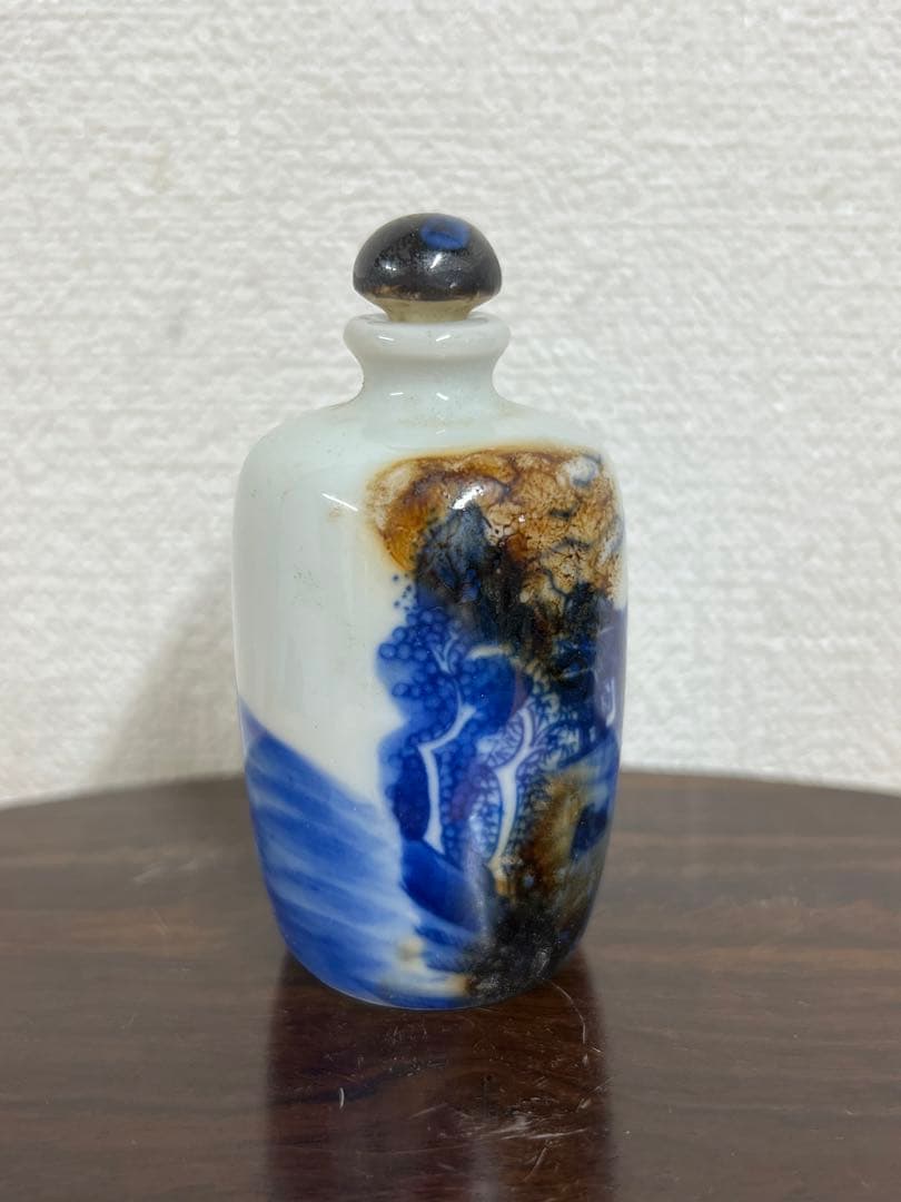 中国古美術　鼻煙壺　染付　倉庫整理品　H77-2