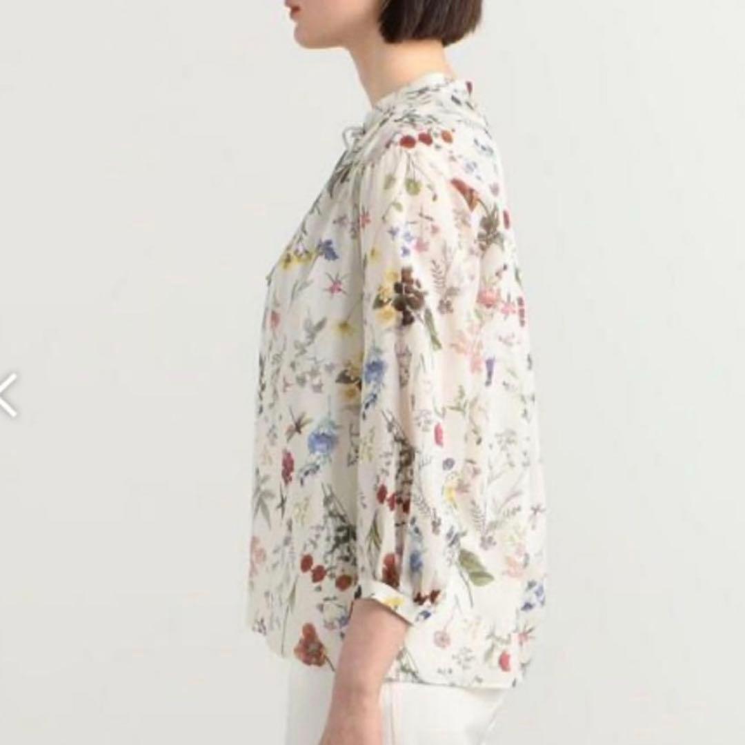 美品◎トゥモローランド ボタニカルリベルラプリント ボウタイブラウス