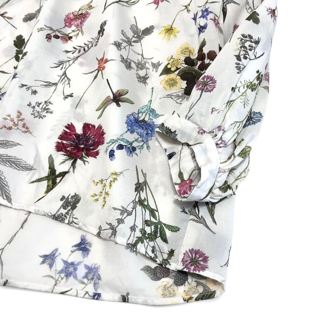 美品◎トゥモローランド ボタニカルリベルラプリント ボウタイブラウス