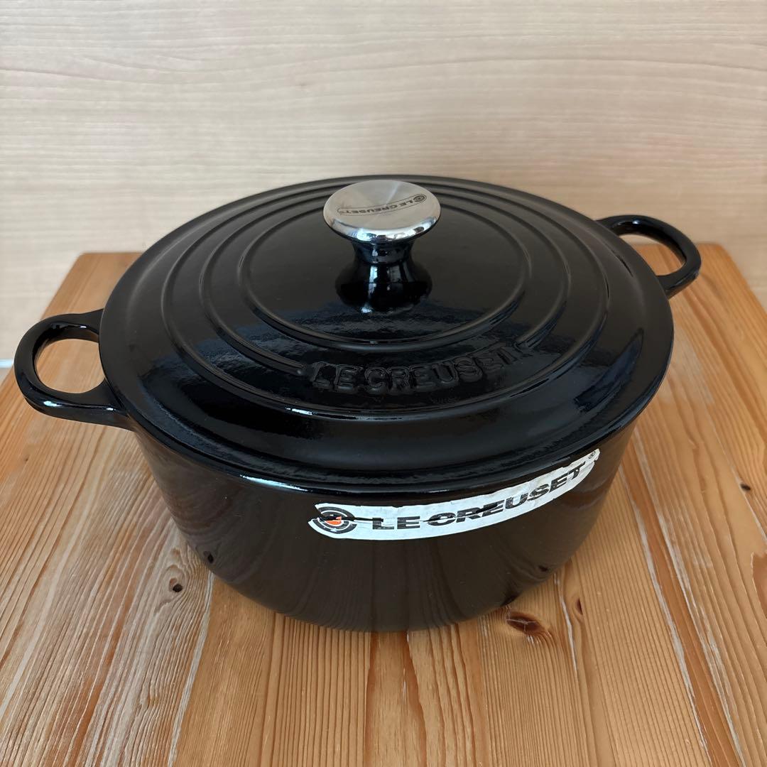 LE CREUSET 黒 両手鍋 24 ル・クルーゼ
