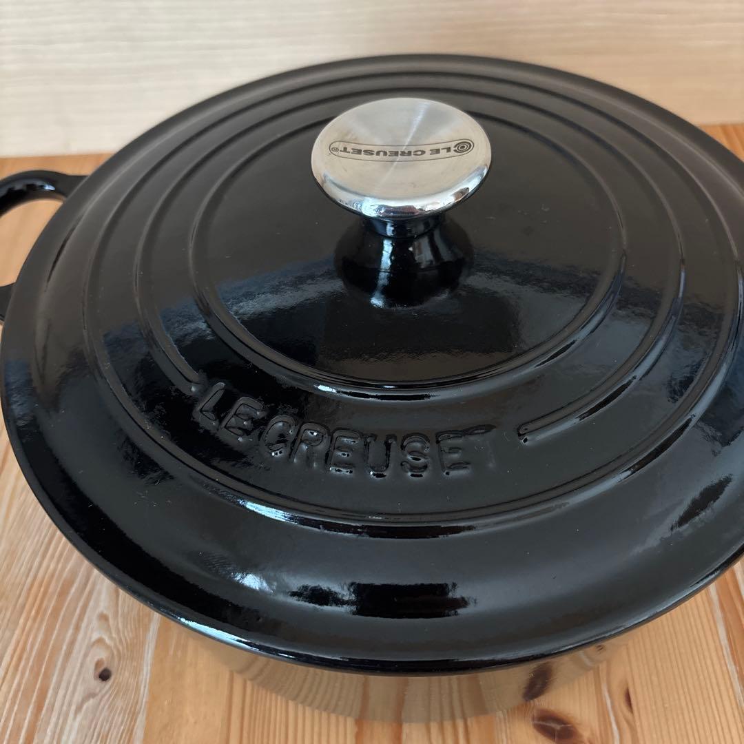 LE CREUSET 黒 両手鍋 24 ル・クルーゼ