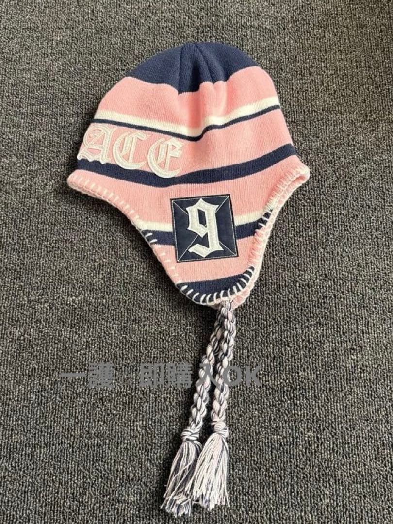 PALACE × UNION ペルビアンビーニー ネイビー／ピンク