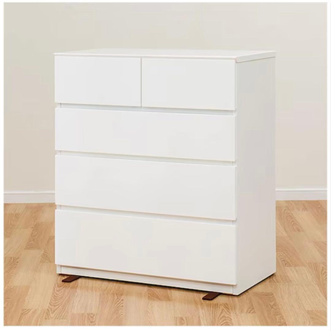 ニトリ　ローチェスト(クエス 80-4LC WH)ホワイト　4段