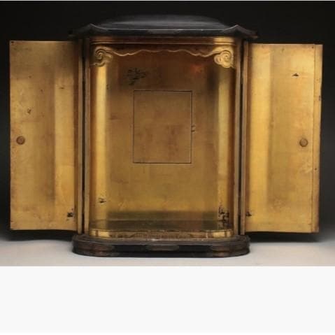 ◆『 大佛師 法橋運長作「弁財天 灰像座体仏」空海花押刻 木彫/泥仏』仏像◆