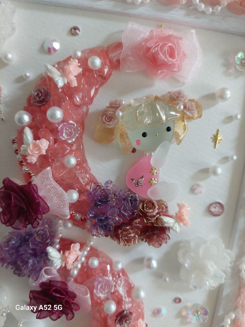 シーグラスアート Rose Moon♪こちらは専用です(⋆ᴗ͈ˬᴗ͈)”♪