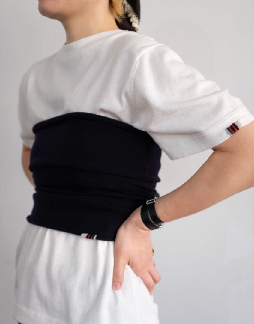 【新品】extreme cashmere x ビスチェ　ベルトトップスネイビー