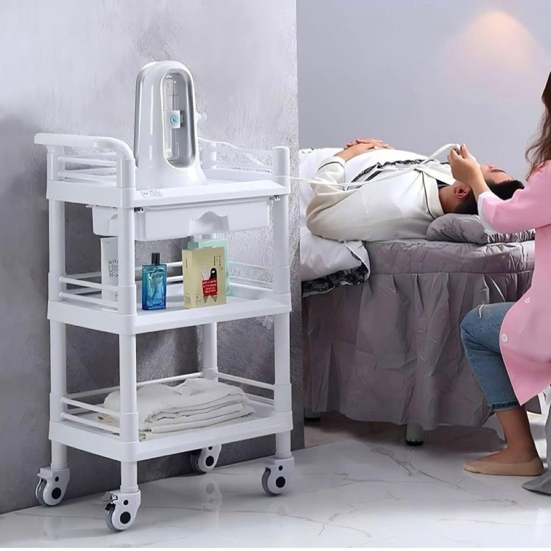 訳あり 医療用ワゴン 引き出し付き 医療用トロリ 3段 おしゃれ キャスター付き