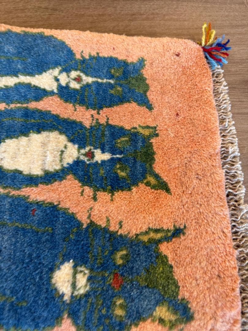 ペルシャギャッベ (ギャベ) チェアマット 39x38cm ギャッベ ラグ 玄関